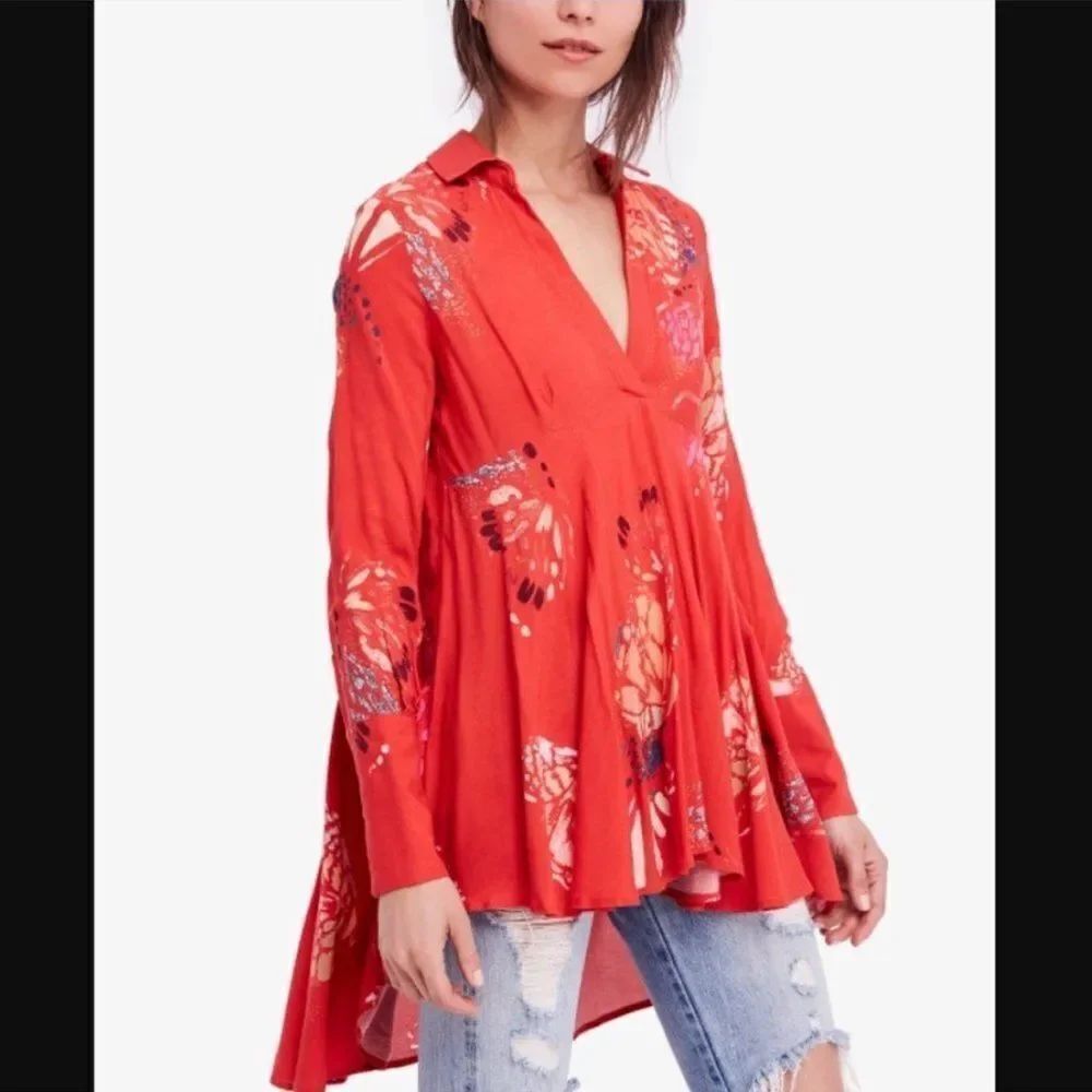 Free people Field Of Butterflies Tunic